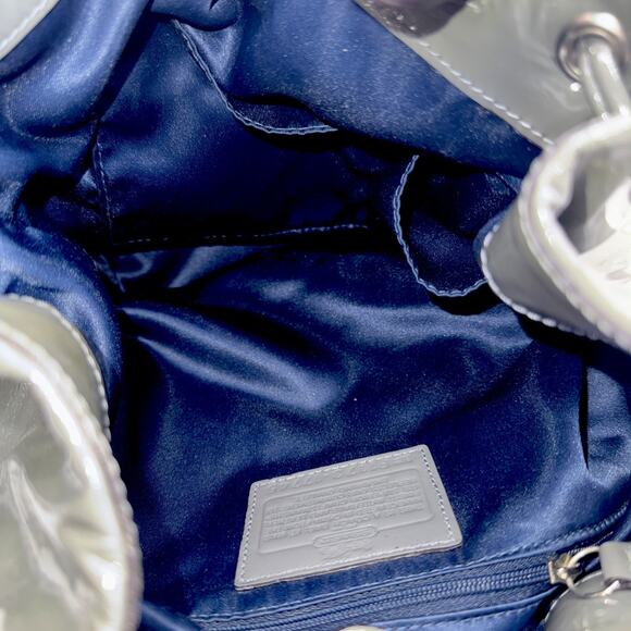 Coach Women's Madison Leather Marielle Drawstring 2 Strap Glossy Gray‎ Tote Bag - Picture 11 of 11